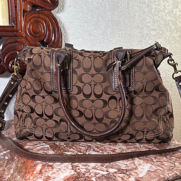 Coach Handbags - Coach Brown Signature Satchel